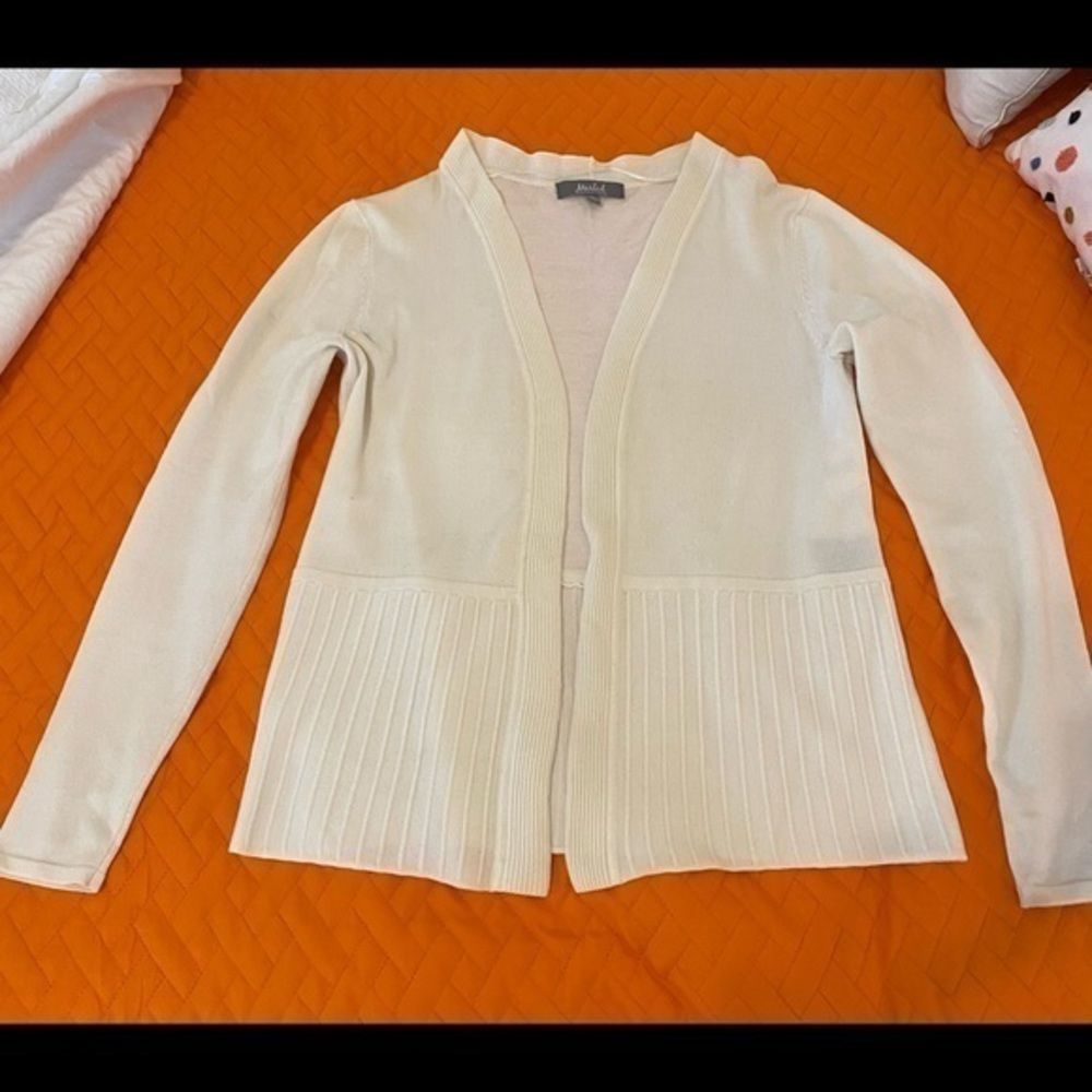 Marled Reunited Clothing Cream White Open Front Cardigan Cardigan